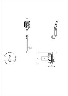 Встраиваемый смеситель для душа Wonzon & Woghand WW-D1017-A-MB с термостатом чёрный матовый